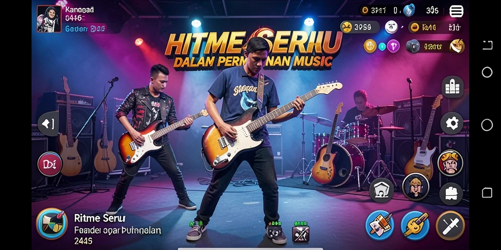 Tampilan gameplay seru dalam permainan musik 3446.