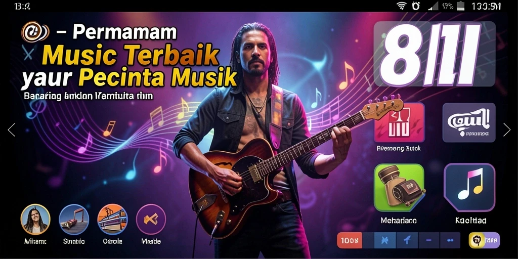 Screenshot utama 8II menampilkan gameplay interaktif musik yang mendebarkan.