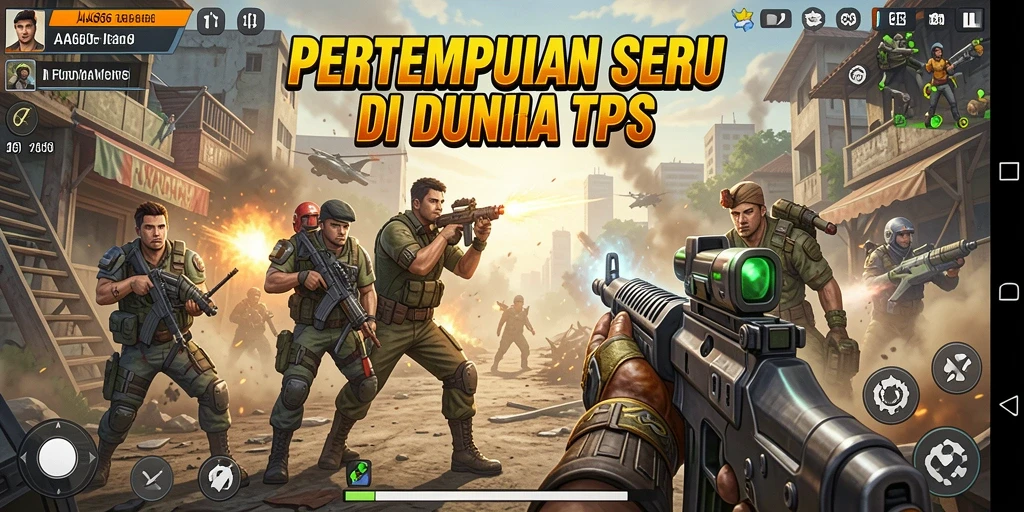 Tangkapan layar menunjukkan pertempuran epik dalam game TPS AA666.