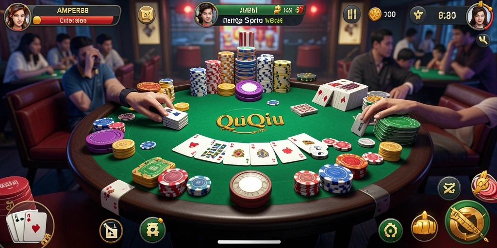 Tampilan gameplay seru dari AMPER88 QiuQiu.