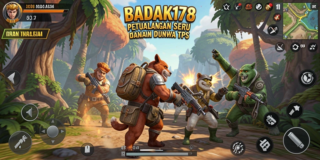 Tampilan gameplay mendebarkan dari BADAK178 saat pertempuran berlangsung.