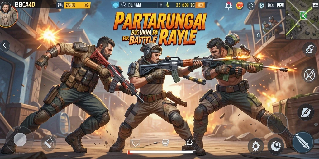 Tampilan seru dari gameplay BBCA4D dalam pertarungan Battle Royale.