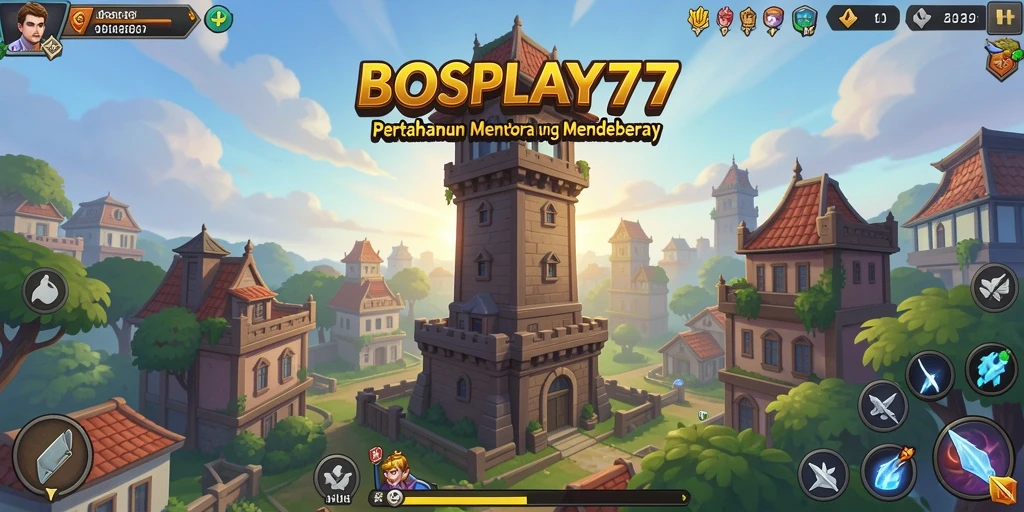 Gameplay dinamis dan menarik dalam BOSPLAY77, game Tower Defense yang seru.