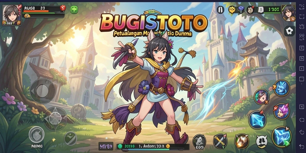 Gameplay BUGISTOTO memperlihatkan karakter Anime dalam aksi.