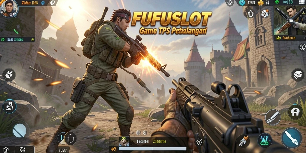 Gameplay seru FUFUSLOT dengan aksi TPS yang mendebarkan.