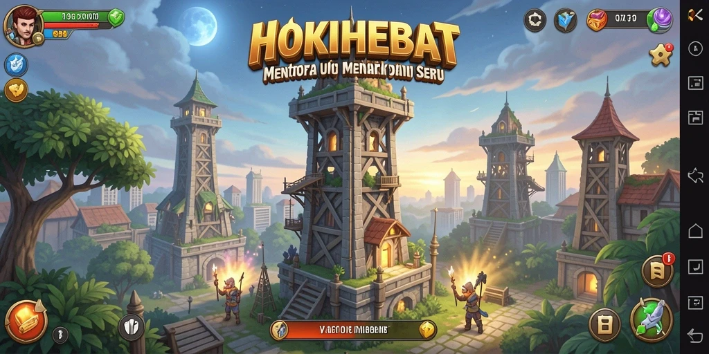 Screenshot gameplay HOKIHEBAT dengan menampilkan pertahanan yang kuat.