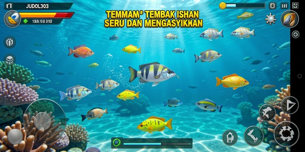 Tampilan seru dari gameplay Tembak Ikan di JUDOL303