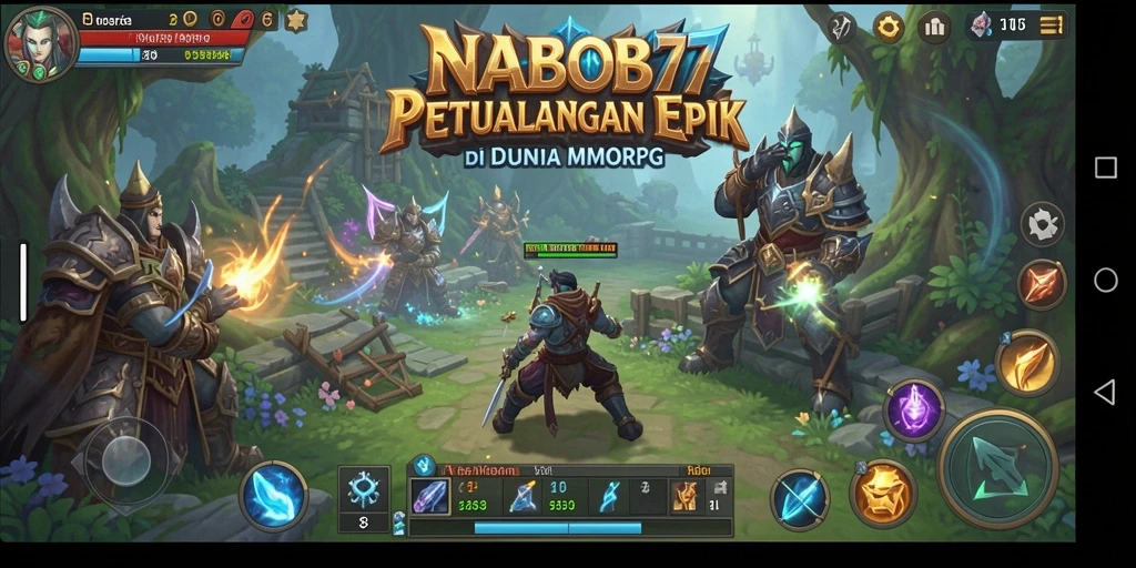 Gambar tampilan gameplay <strong>NABOB77</strong> menunjukkan pertarungan epik di dunia MMORPG.