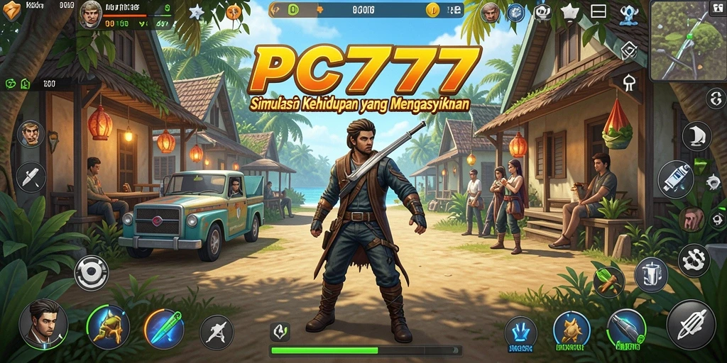 Tangkapan layar gameplay PC777 menampilkan simulasi kehidupan yang menarik.