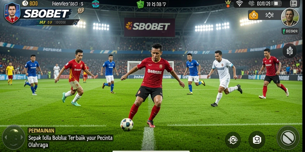 Screenshot SBOBET menampilkan antarmuka pengguna dengan live match dan statistik.