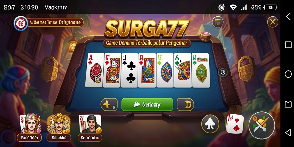 Tampilan screenshot SURGA77 menampilkan gameplay Domino yang seru.