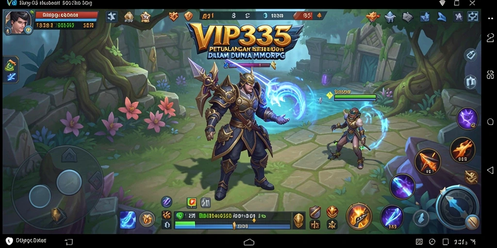 Tampilan gameplay epik dalam petualangan MMORPG.